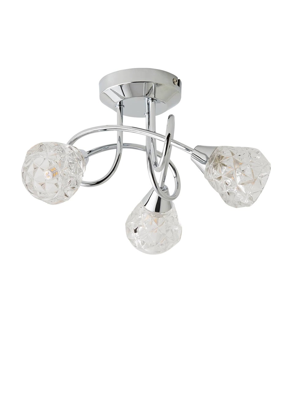 ValueLights Astley Chrome 3 Way Crossover Ceiling Light