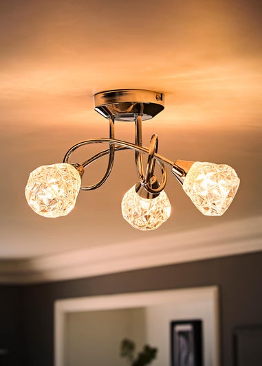 ValueLights Astley Chrome 3 Way Crossover Ceiling Light