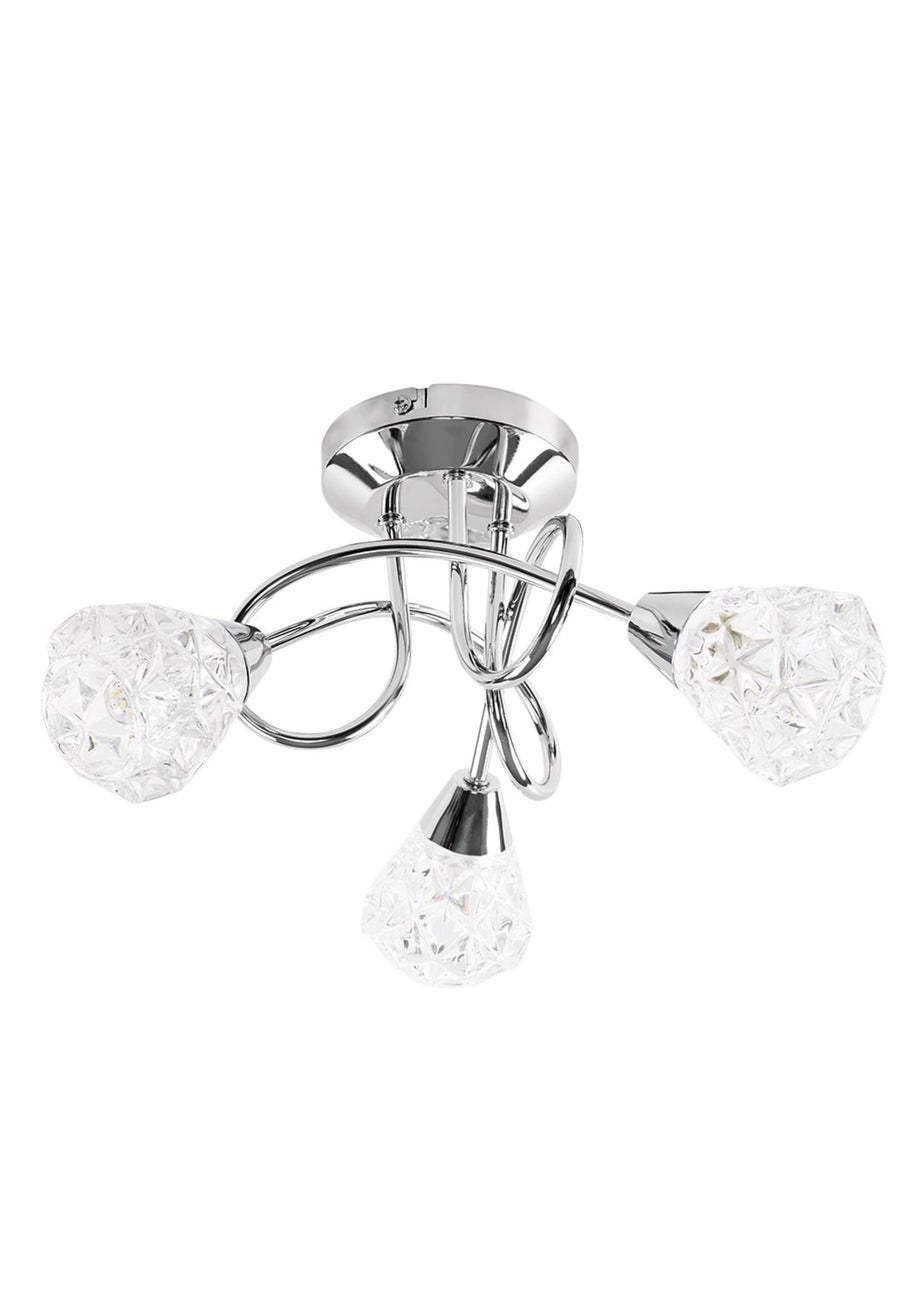 ValueLights Astley Chrome 3 Way Crossover Ceiling Light