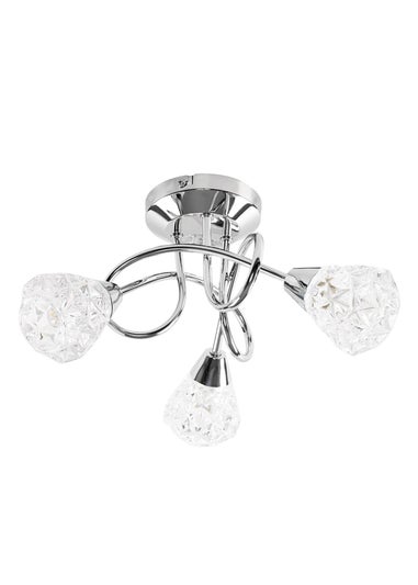 ValueLights Astley Chrome 3 Way Crossover Ceiling Light