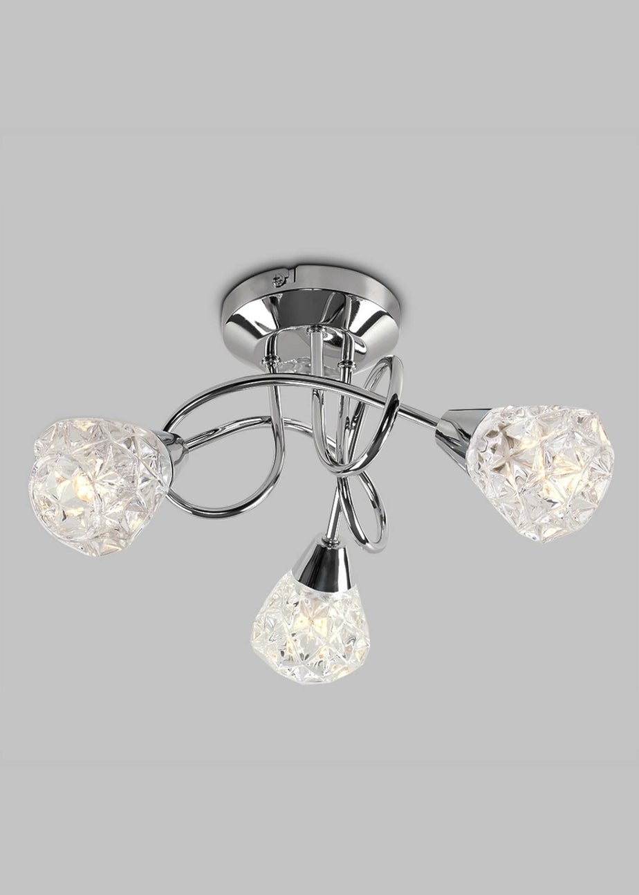 ValueLights Astley Chrome 3 Way Crossover Ceiling Light