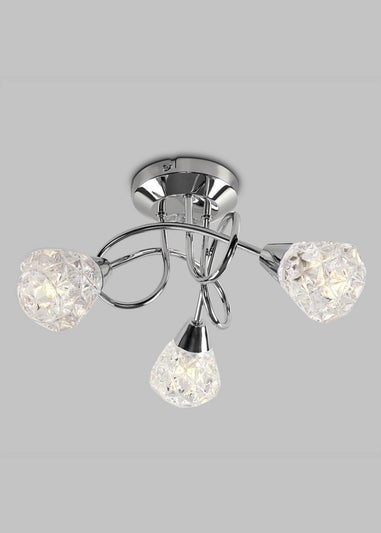 ValueLights Astley Chrome 3 Way Crossover Ceiling Light