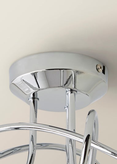 ValueLights Astley Chrome 3 Way Crossover Ceiling Light