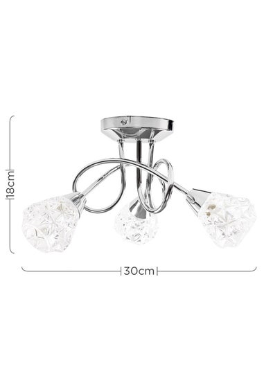 ValueLights Astley Chrome 3 Way Crossover Ceiling Light