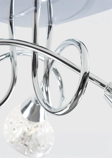 ValueLights Astley Chrome 3 Way Crossover Ceiling Light