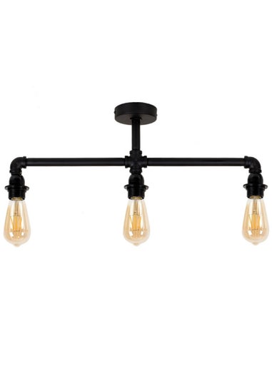 ValueLights Luiggi Matte Black 3 Way Black Bar Ceiling Light