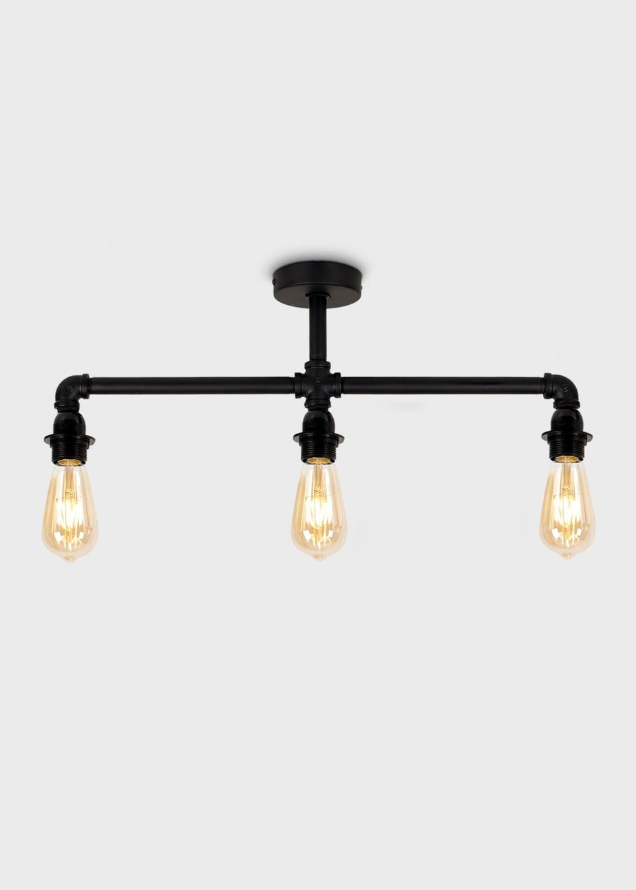 ValueLights Luiggi Matte Black 3 Way Black Bar Ceiling Light
