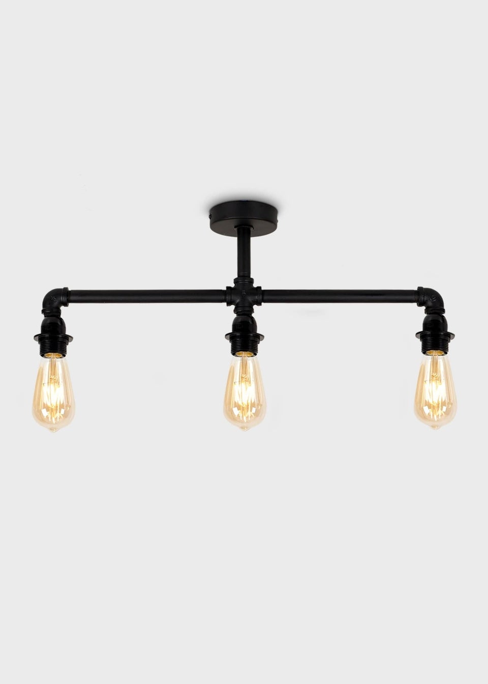 ValueLights Luiggi Matte Black 3 Way Black Bar Ceiling Light