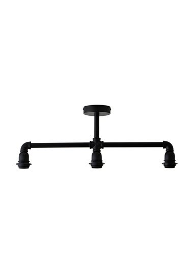ValueLights Luiggi Matte Black 3 Way Black Bar Ceiling Light
