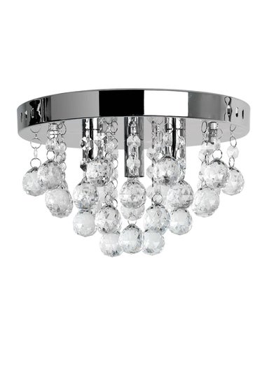 ValueLights Mitre Chrome Droplet Flush Ceiling Light