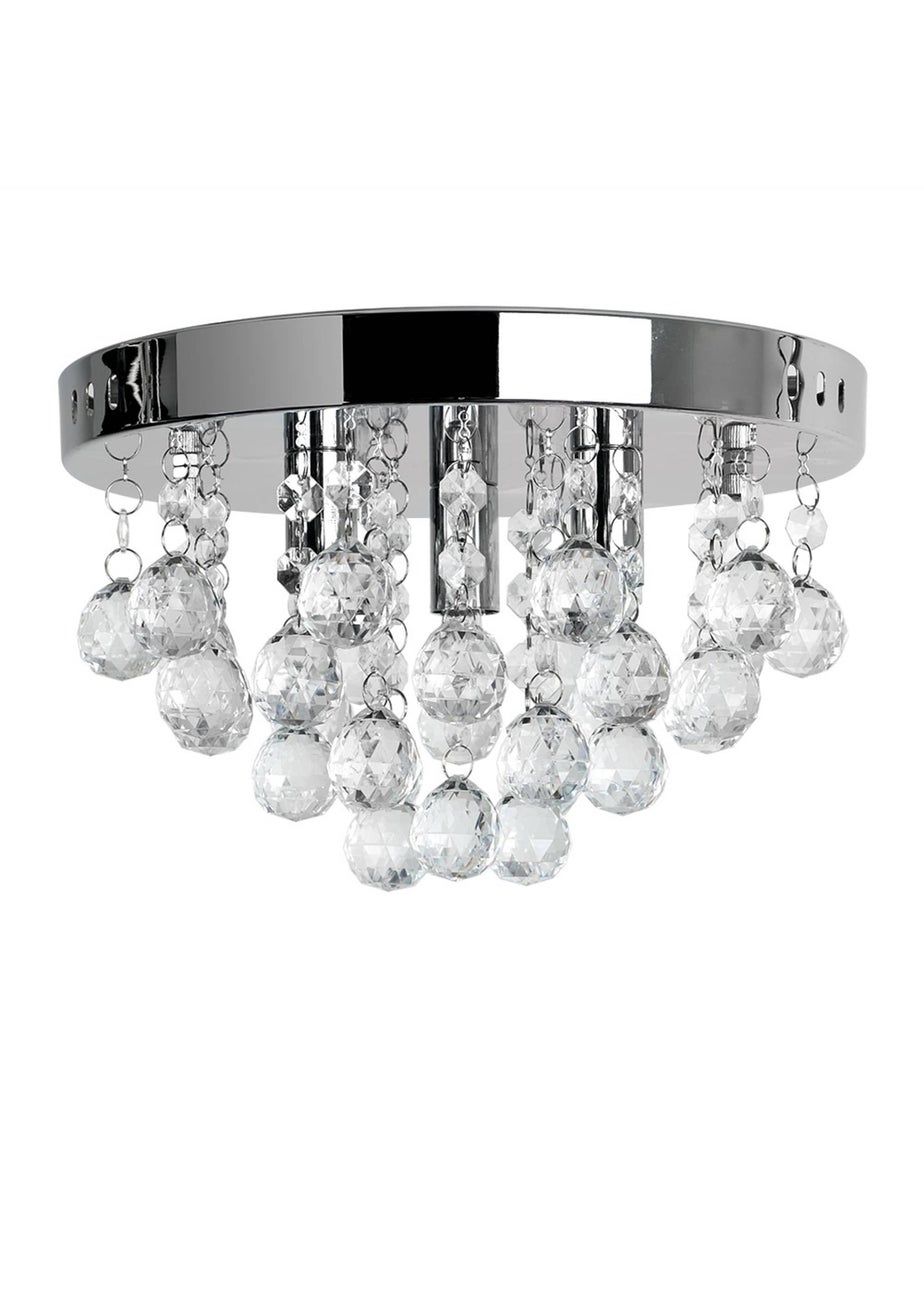 ValueLights Mitre Chrome Droplet Flush Ceiling Light