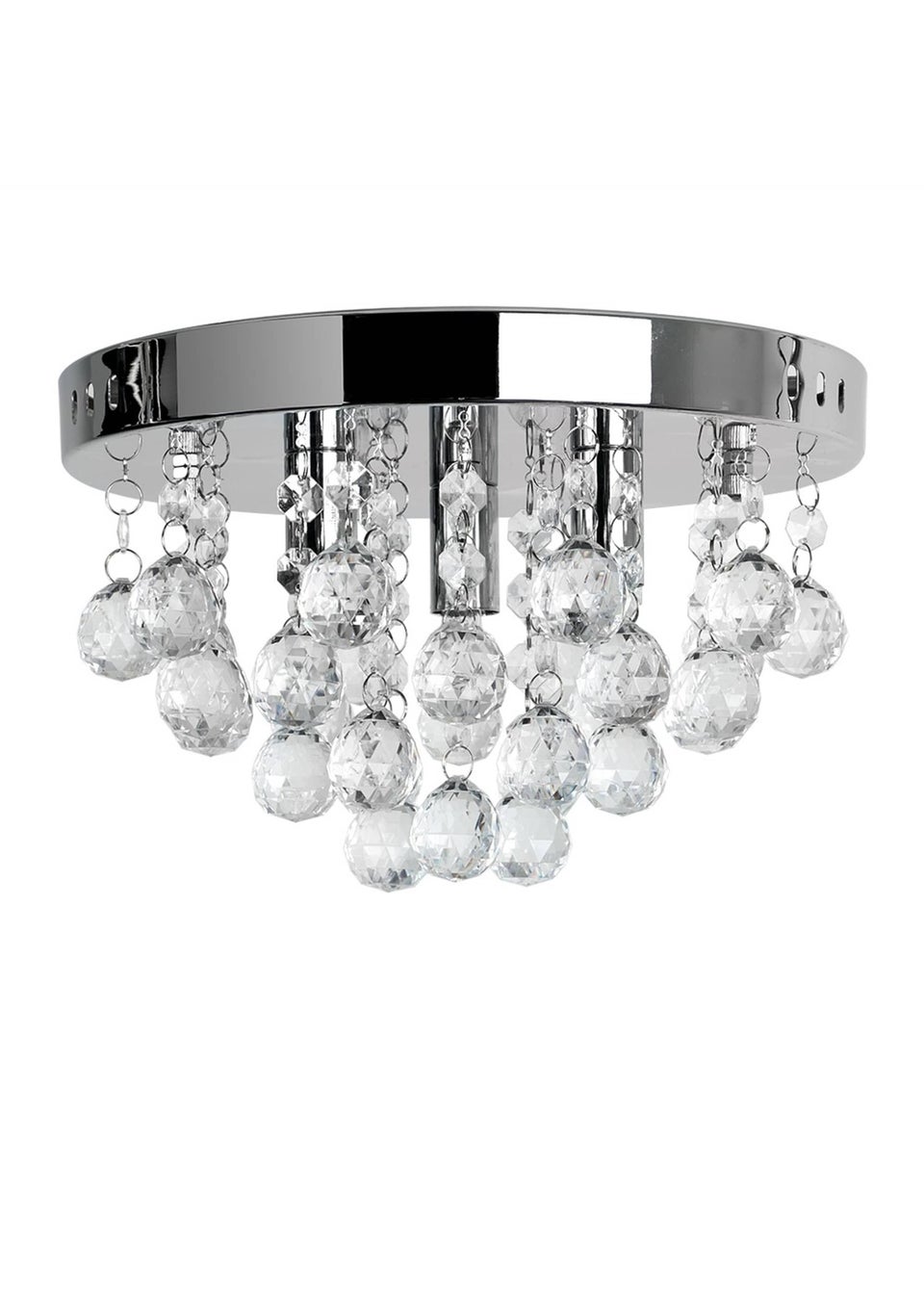 ValueLights Mitre Chrome Droplet Flush Ceiling Light
