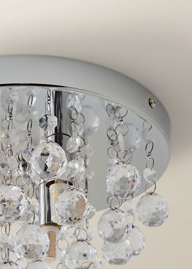 ValueLights Mitre Chrome Droplet Flush Ceiling Light