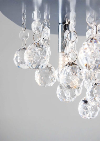 ValueLights Mitre Chrome Droplet Flush Ceiling Light