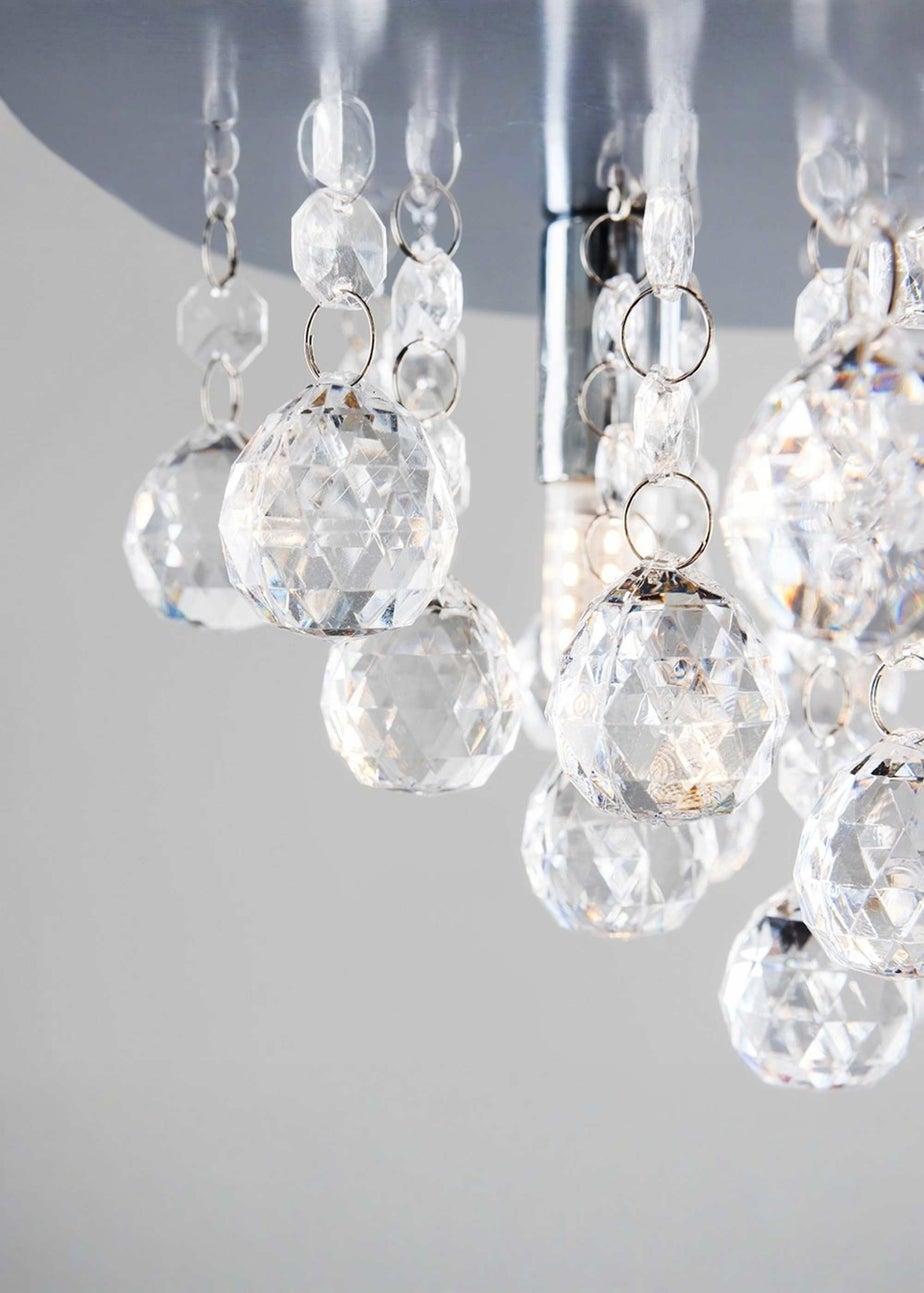 ValueLights Mitre Chrome Droplet Flush Ceiling Light