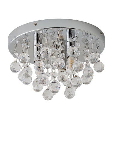 ValueLights Mitre Chrome Droplet Flush Ceiling Light