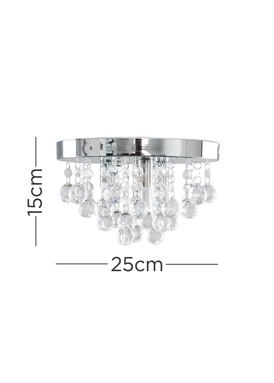 ValueLights Mitre Chrome Droplet Flush Ceiling Light