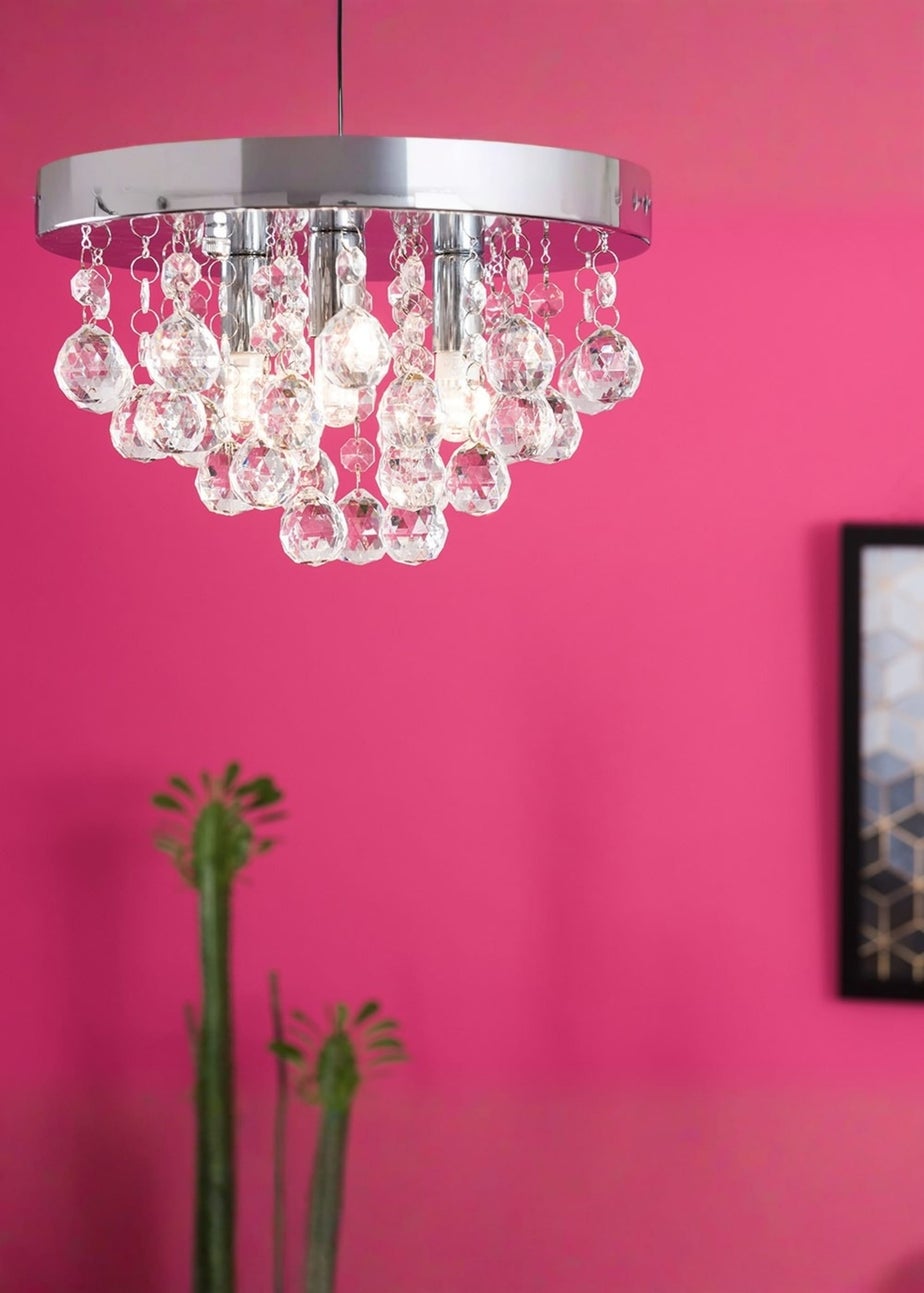 ValueLights Mitre Chrome Droplet Flush Ceiling Light