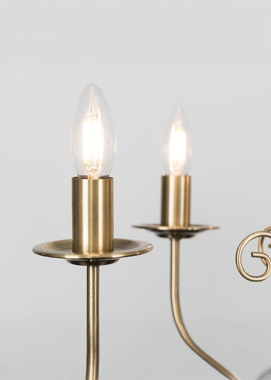 ValueLights Memphis Antique Brass Twist 5 Way Celling Light