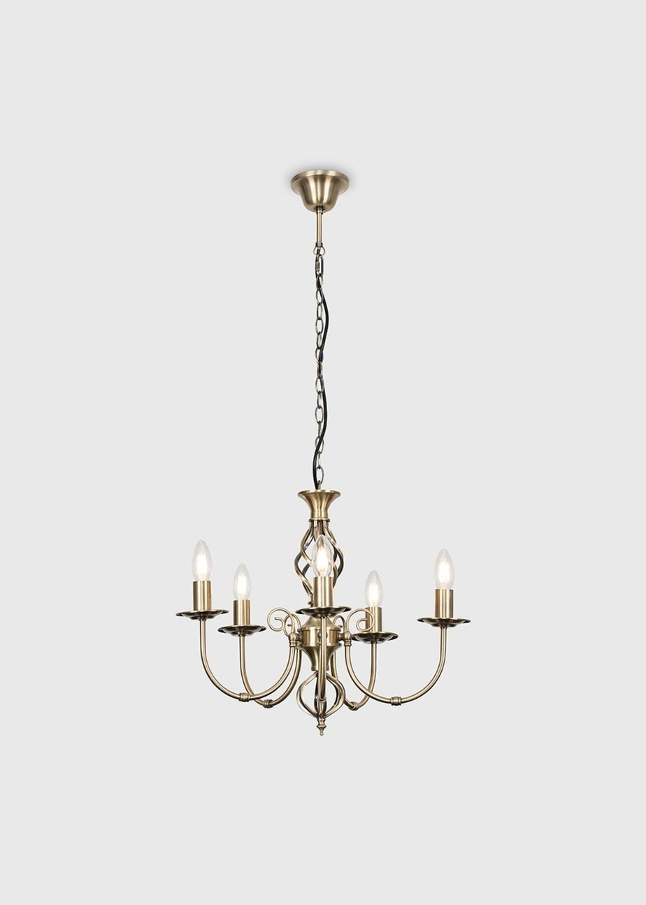 ValueLights Memphis Antique Brass Twist 5 Way Celling Light