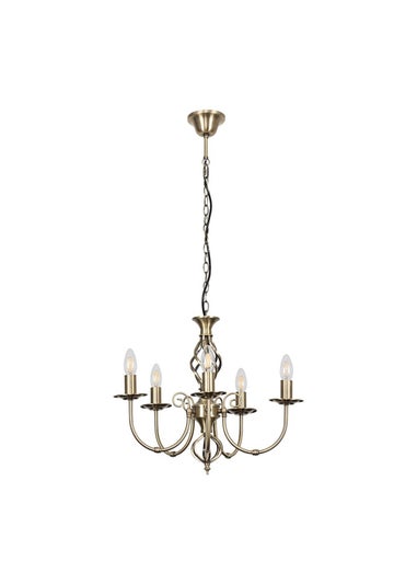 ValueLights Memphis Antique Brass Twist 5 Way Celling Light