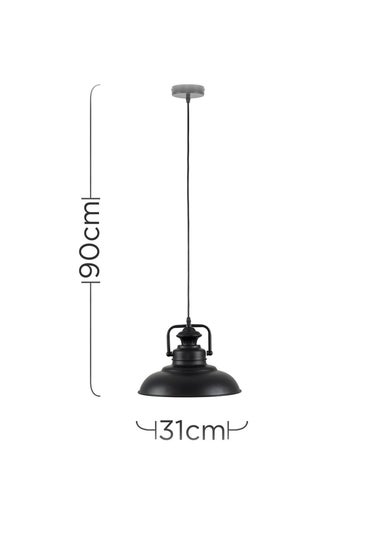 ValueLights Duomo Black Dome Ceiling Light