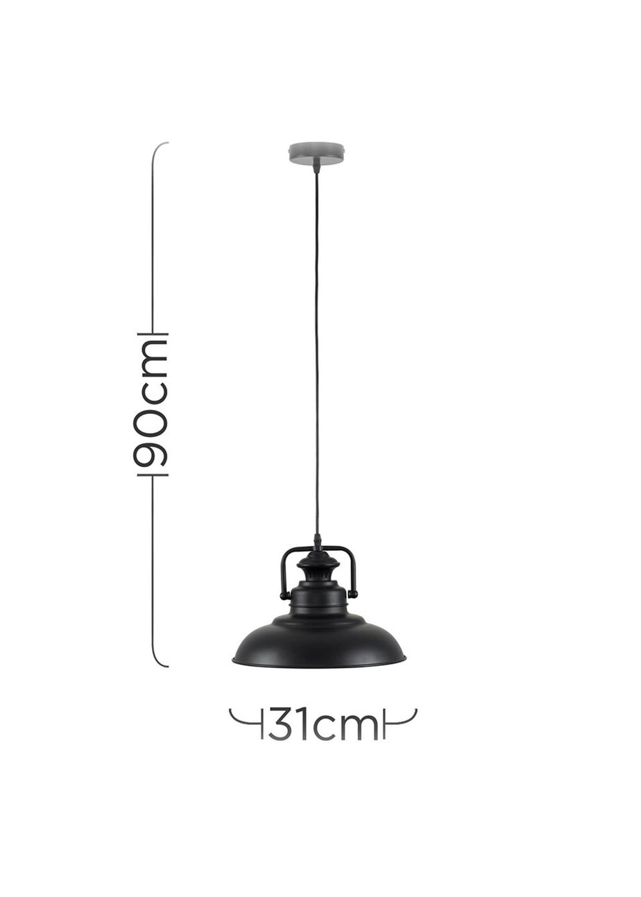 ValueLights Duomo Black Dome Ceiling Light