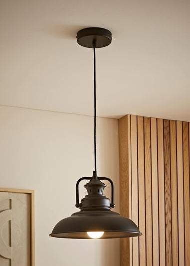 ValueLights Duomo Black Dome Ceiling Light