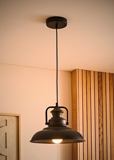 ValueLights Duomo Black Dome Ceiling Light