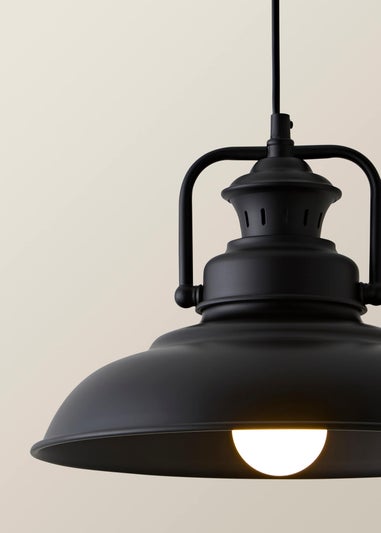 ValueLights Duomo Black Dome Ceiling Light