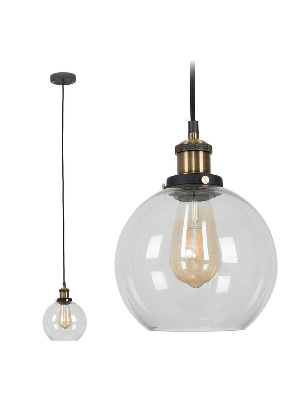 ValueLights Sheridan Glass Globe Ceiling Pendant Light