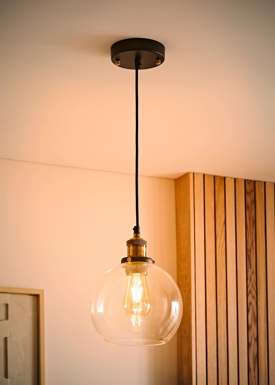 ValueLights Sheridan Glass Globe Ceiling Pendant Light