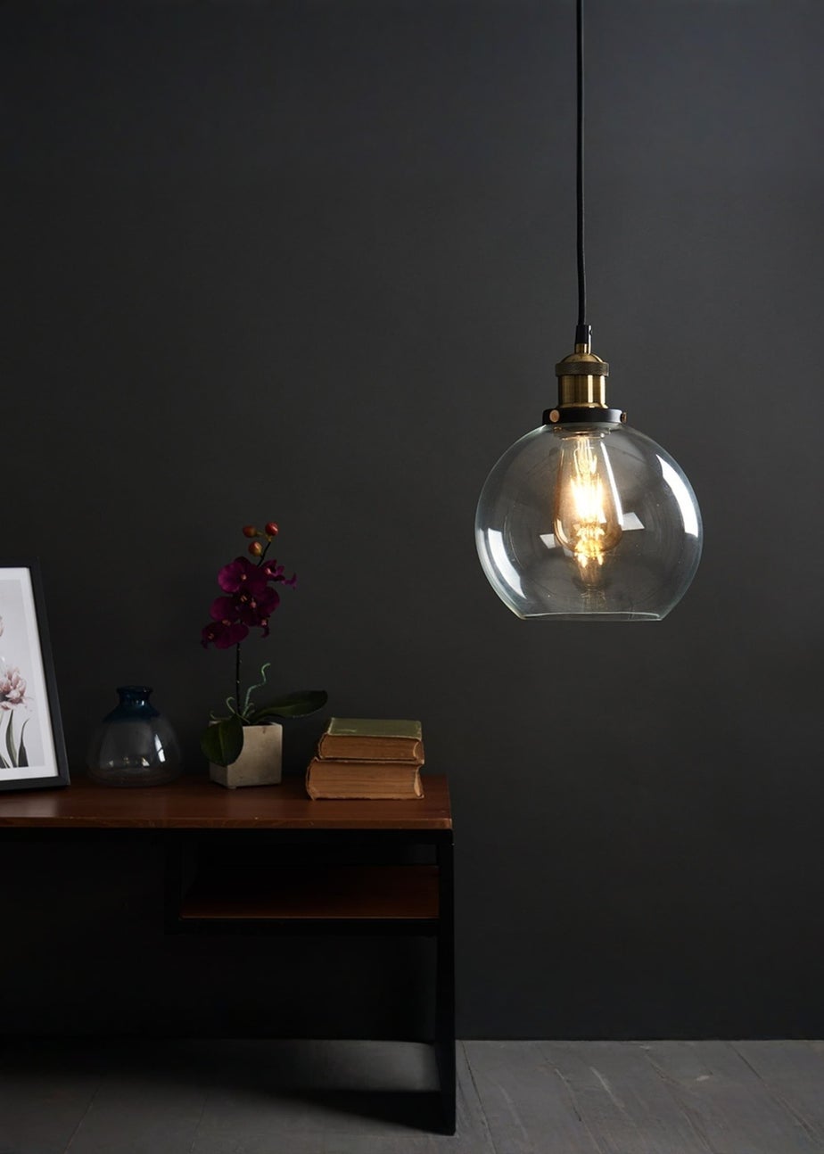 ValueLights Sheridan Glass Globe Ceiling Pendant Light