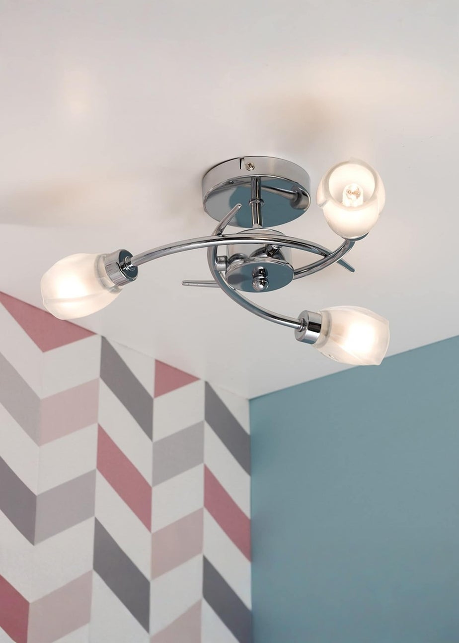 ValueLights Mia Chrome 3 Way Ceiling Light