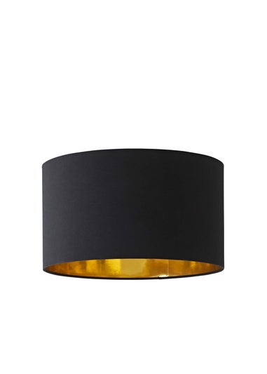 ValueLights Reni 35cm Easy Fit Lampshade Black with Metallic Gold Inner