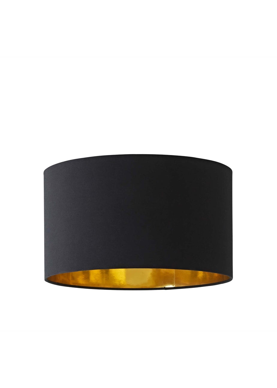 ValueLights Reni 35cm Easy Fit Lampshade Black with Metallic Gold Inner