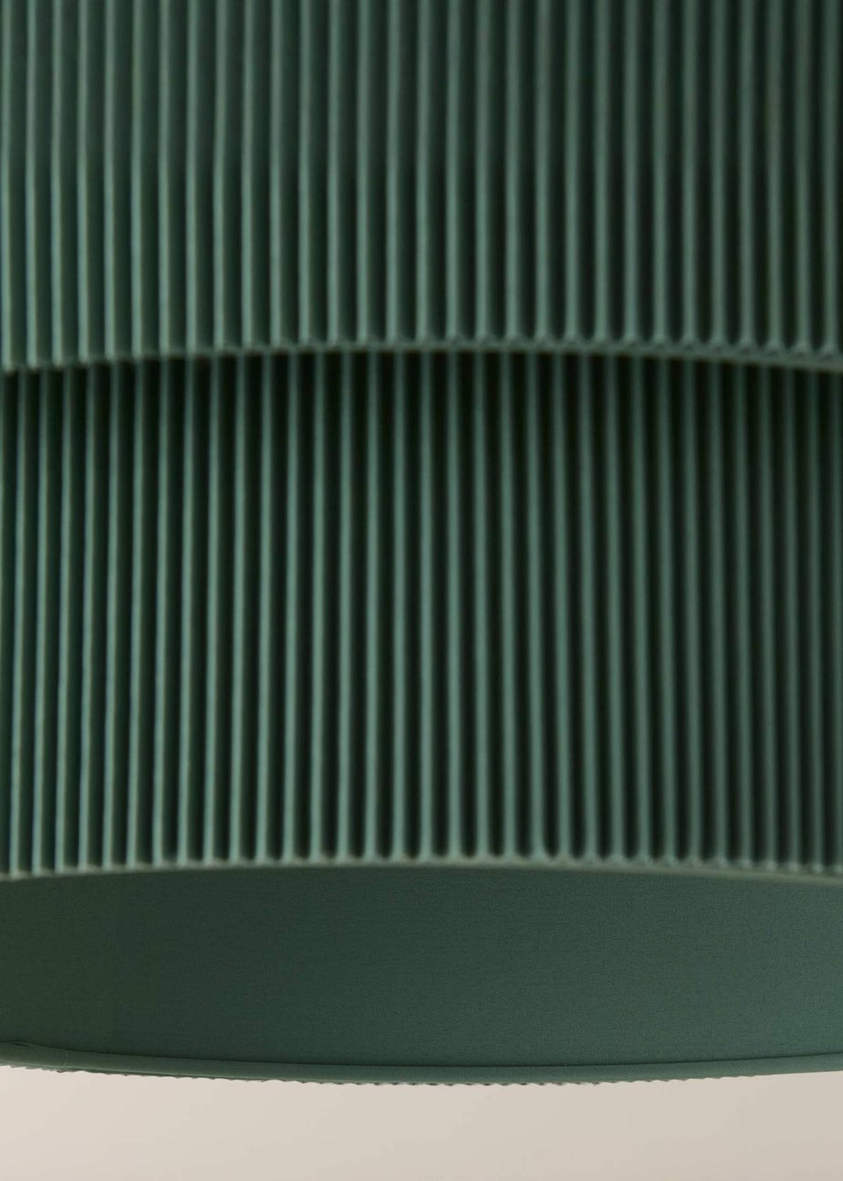ValueLights Mason Moss Green 2 Tier Crinkle Easy Fit Ceiling Lampshade