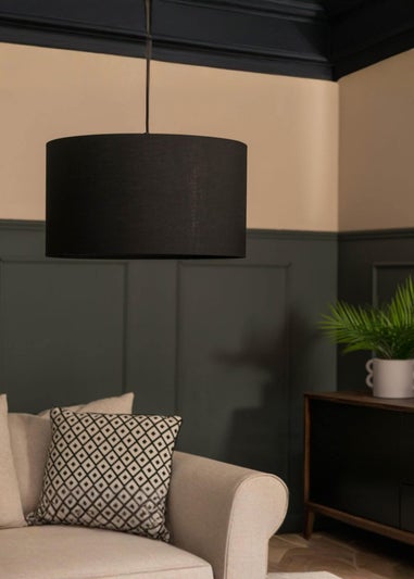 ValueLights Reni Large 35cm Black Fabric Easy Fit Lampshade