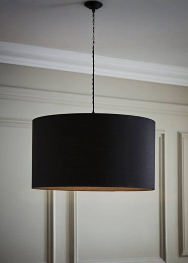 ValueLights Reni Large 35cm Black Fabric Easy Fit Lampshade