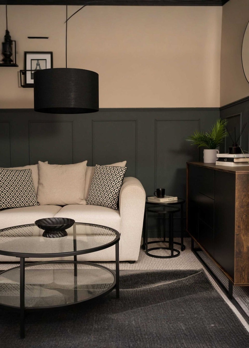 ValueLights Reni Large 35cm Black Fabric Easy Fit Lampshade