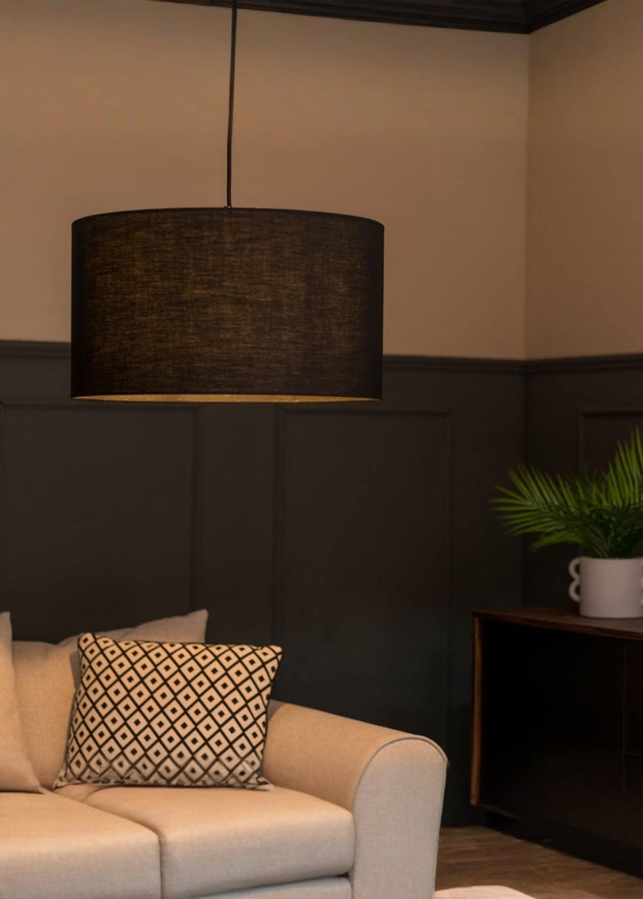 ValueLights Reni Large 35cm Black Fabric Easy Fit Lampshade