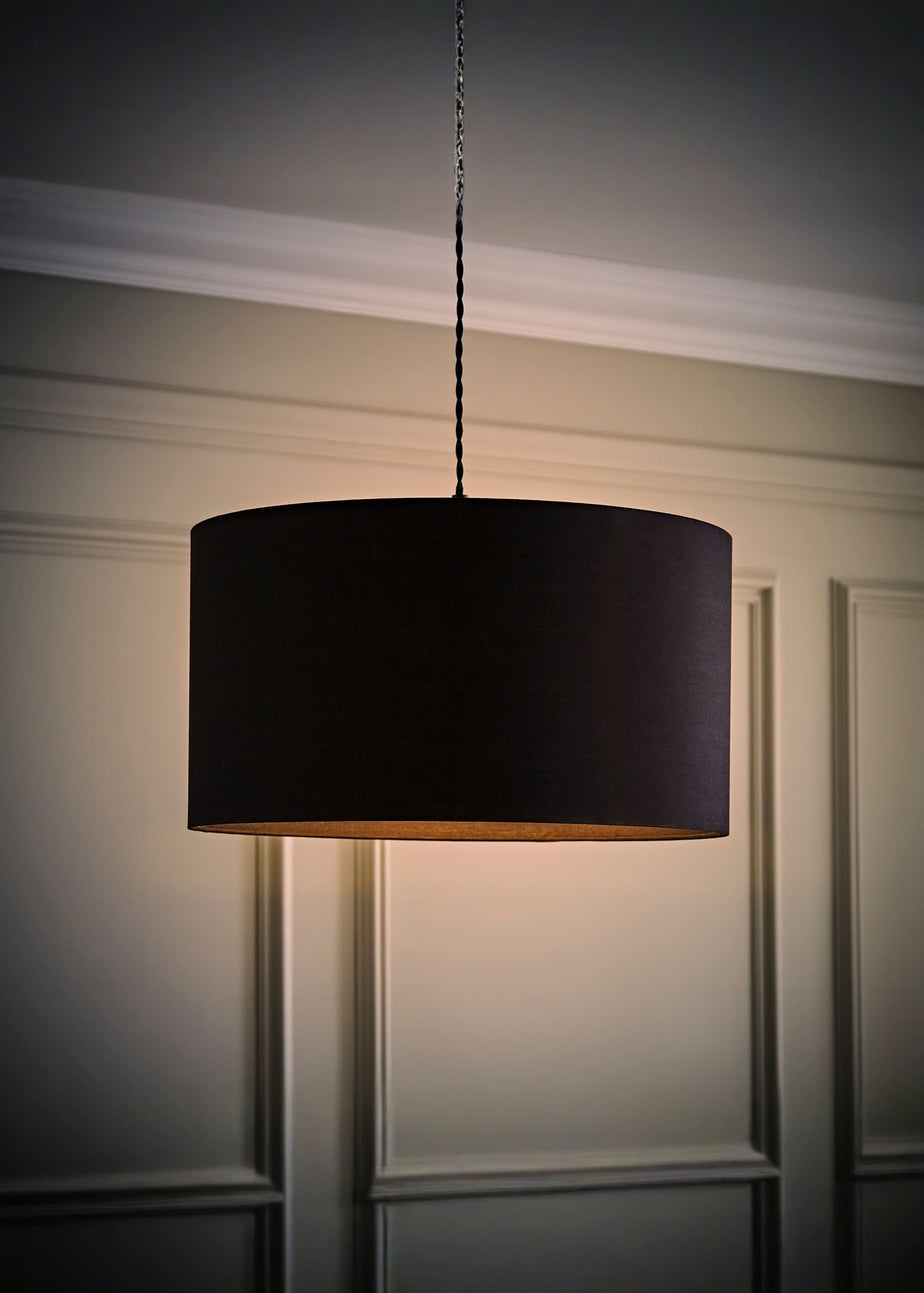 ValueLights Reni Large 35cm Black Fabric Easy Fit Lampshade