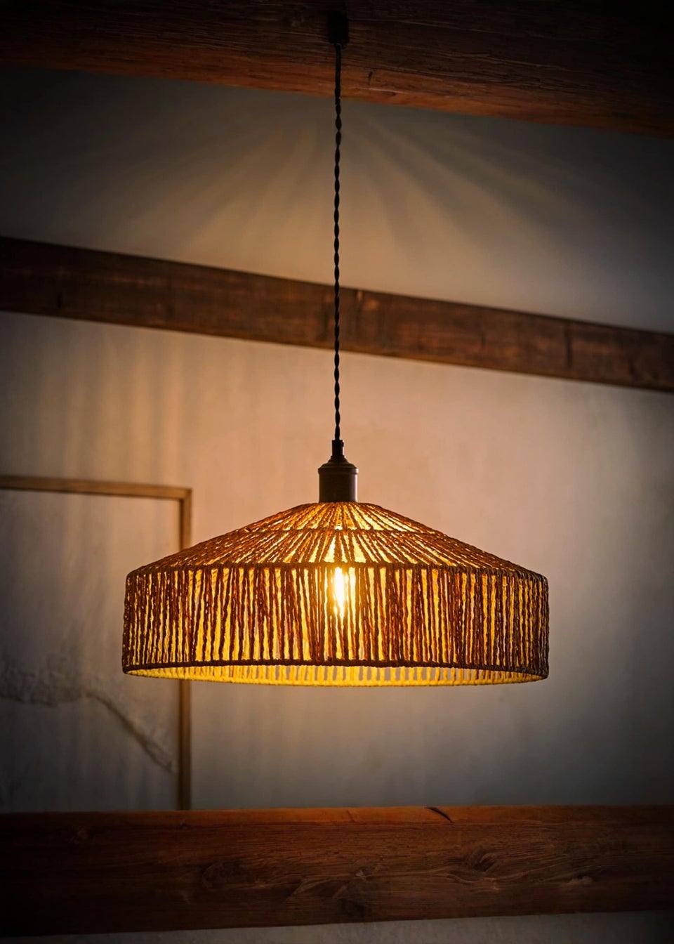 ValueLights Elcano Woven Rope Easy Fit Ceiling Lampshade