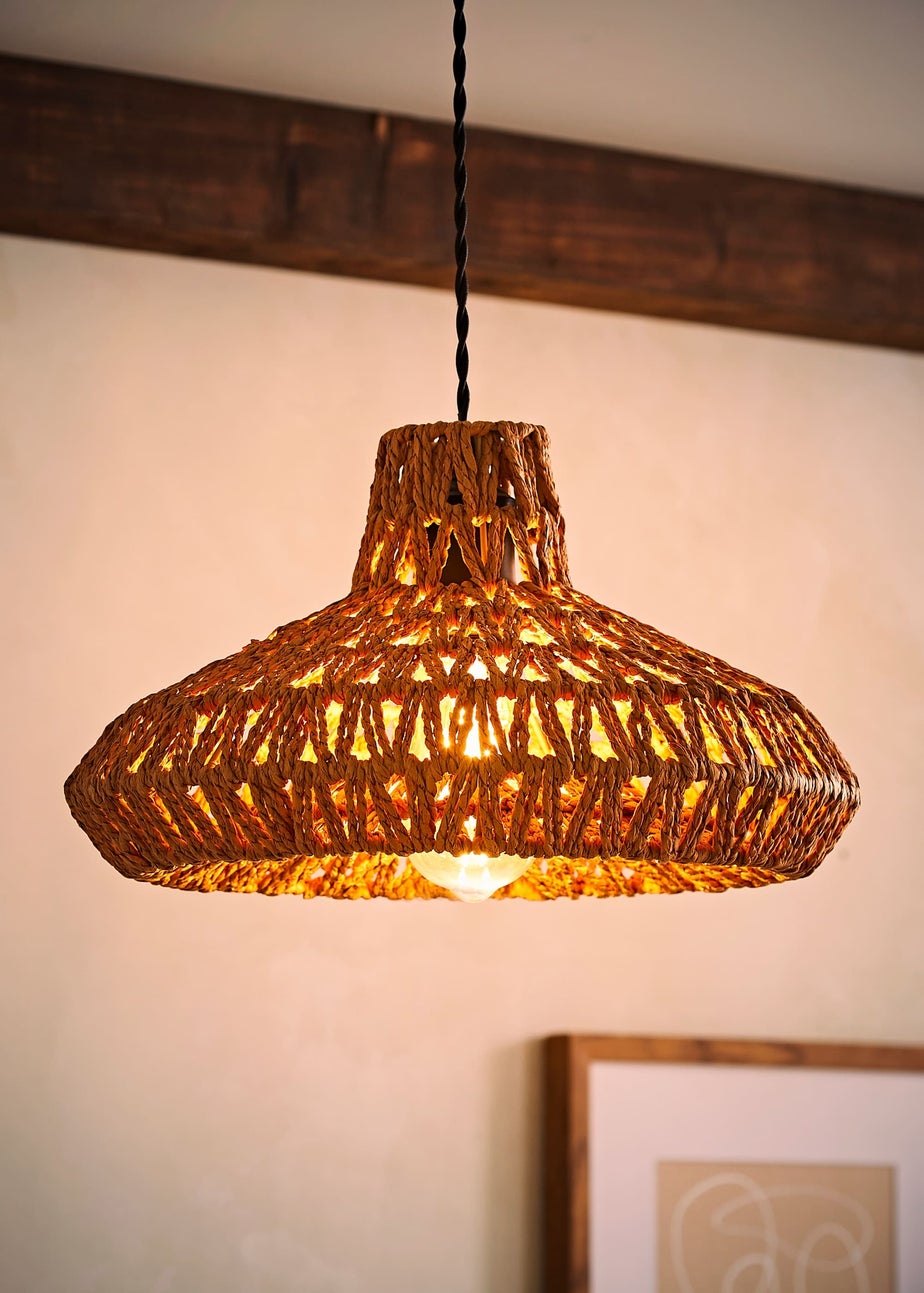 ValueLights Hamilton Natural Rope Easy Fit Ceiling Lampshade