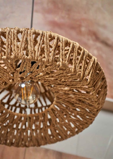 ValueLights Hamilton Natural Rope Easy Fit Ceiling Lampshade