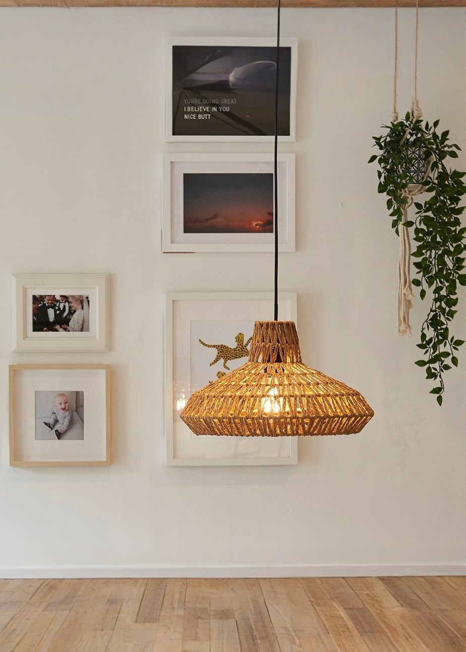 ValueLights Hamilton Natural Rope Easy Fit Ceiling Lampshade