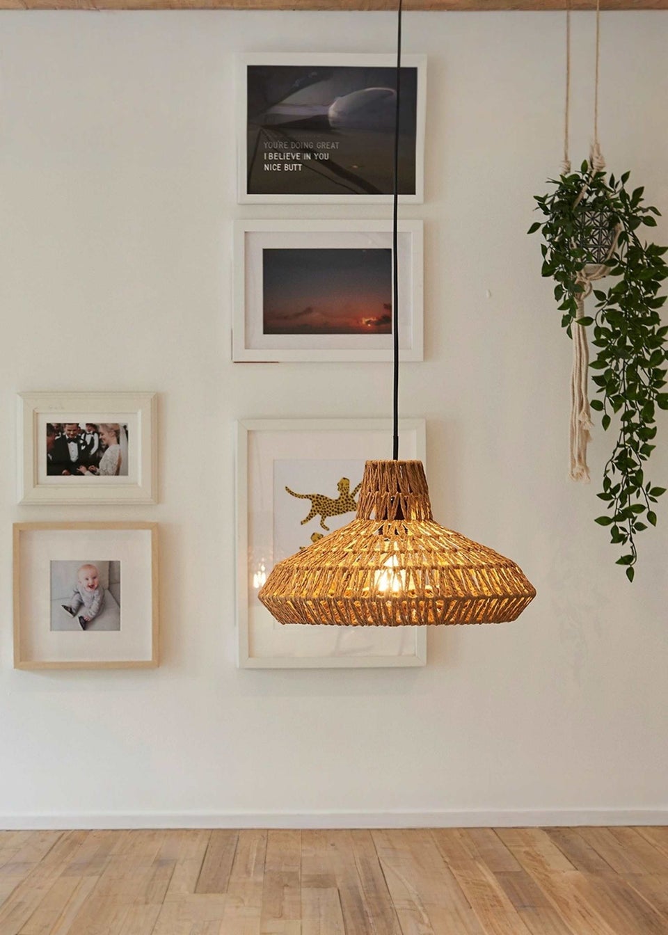 ValueLights Hamilton Natural Rope Easy Fit Ceiling Lampshade