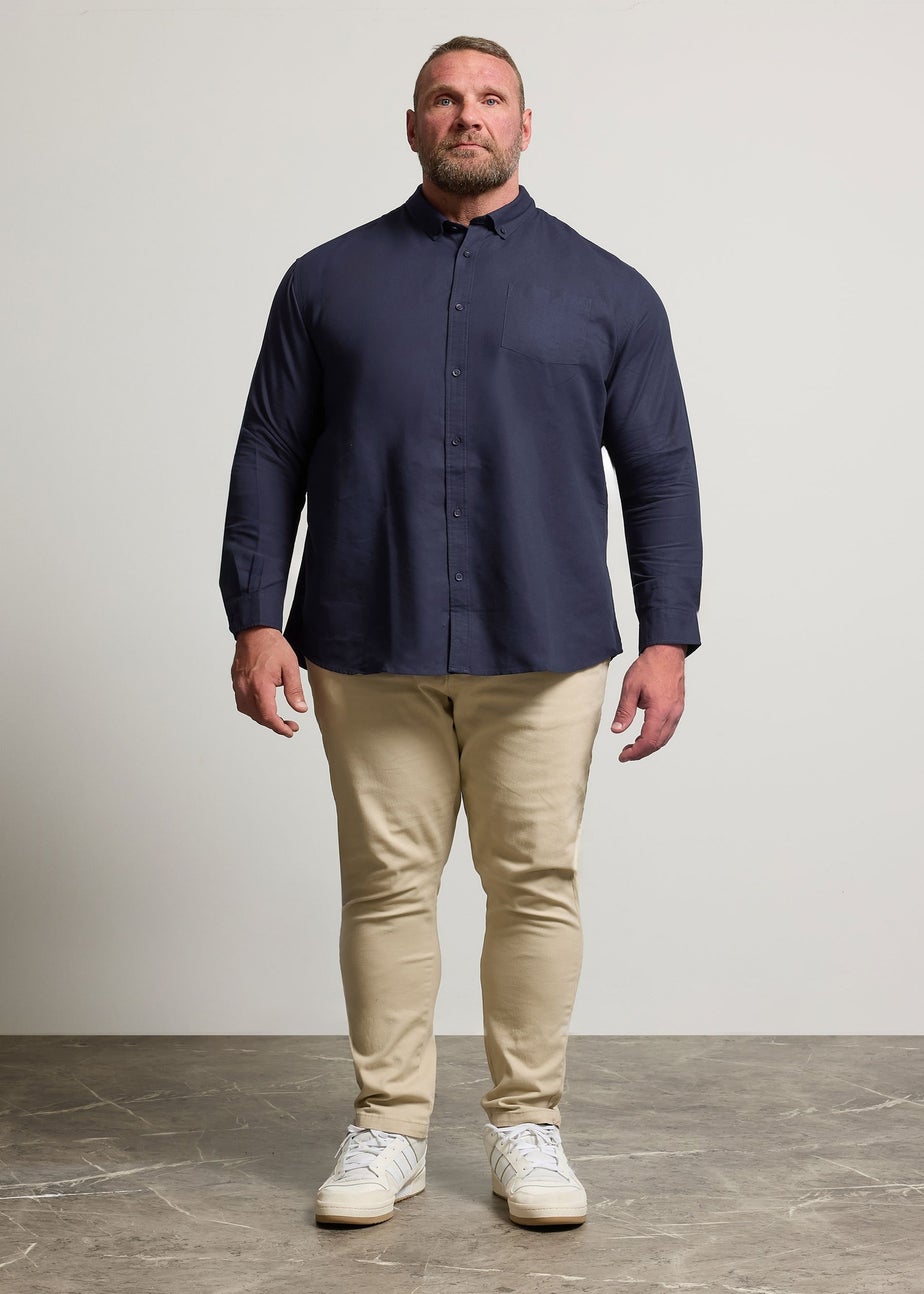 BadRhino Navy Blue Long Sleeve Oxford Shirt