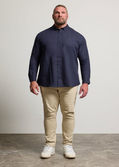 BadRhino Navy Blue Long Sleeve Oxford Shirt