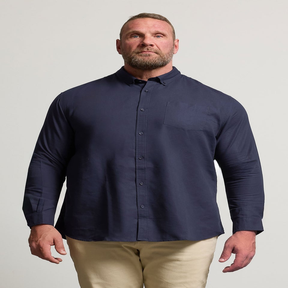 BadRhino Navy Blue Long Sleeve Oxford Shirt